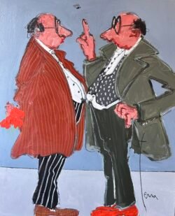 Motus et mouche cousue 100 x 81 cm